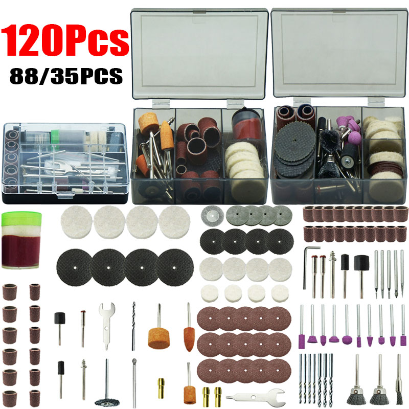 Cordless Rotary Tool Kit Accessories - 35/88/120pc Mini Drill Accessories Kit Abrasive