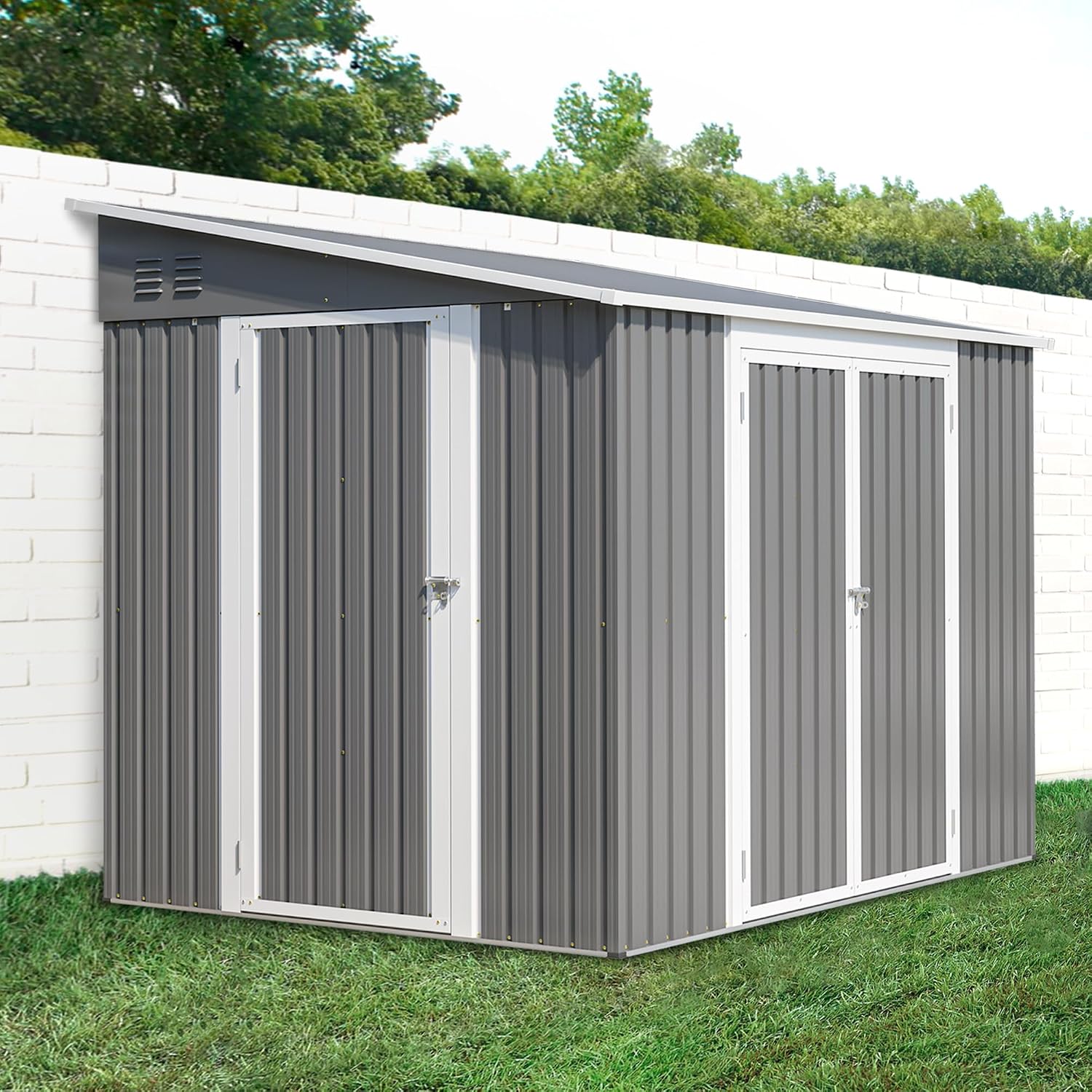 6x8FT Lean to Metal Outdoor St - đánh giá và giá Garden Tools
