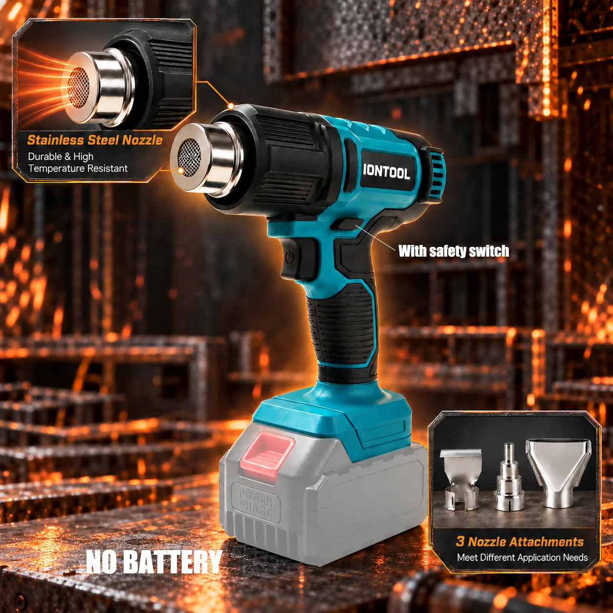 IONTOOL Cordless Heat Gun 550℃ - đánh giá và giá Cordless Heat Gun For Shrink Tubing