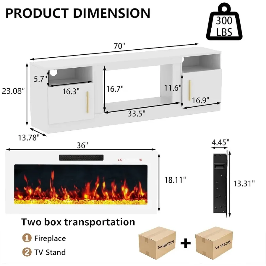 70 Fireplace TV Stand Entertai - đánh giá và giá Electrical