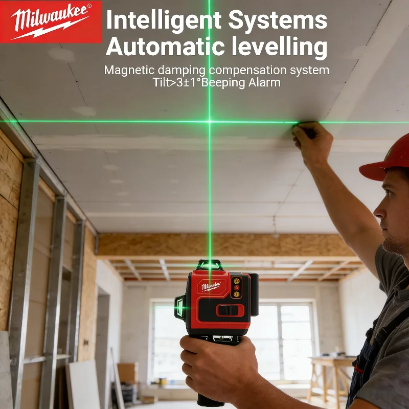 Genuine Milwaukee 4d 16 Line L - đánh giá và giá Laser Level 16 Lines 4D Green