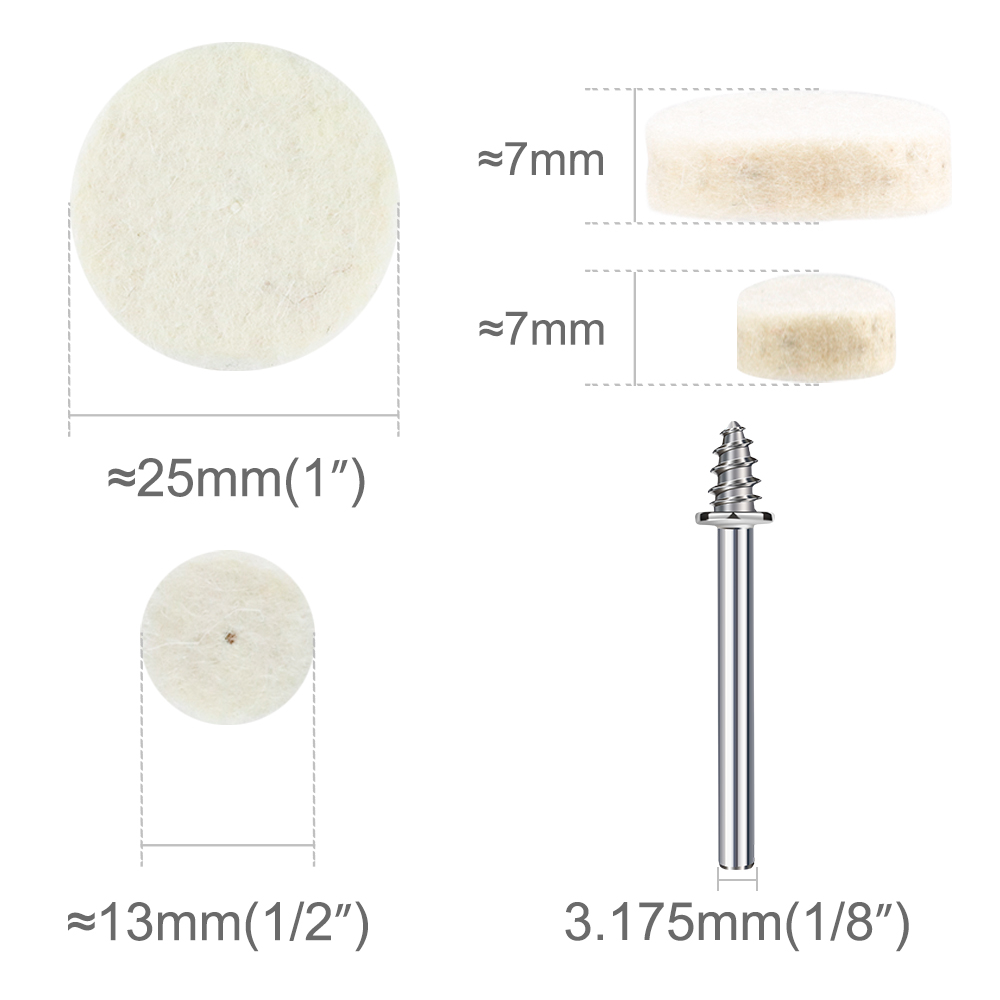 CMCP 52/105pcs Wool Felt Polis - đánh giá và giá Cordless Rotary Tool Kit Accessories