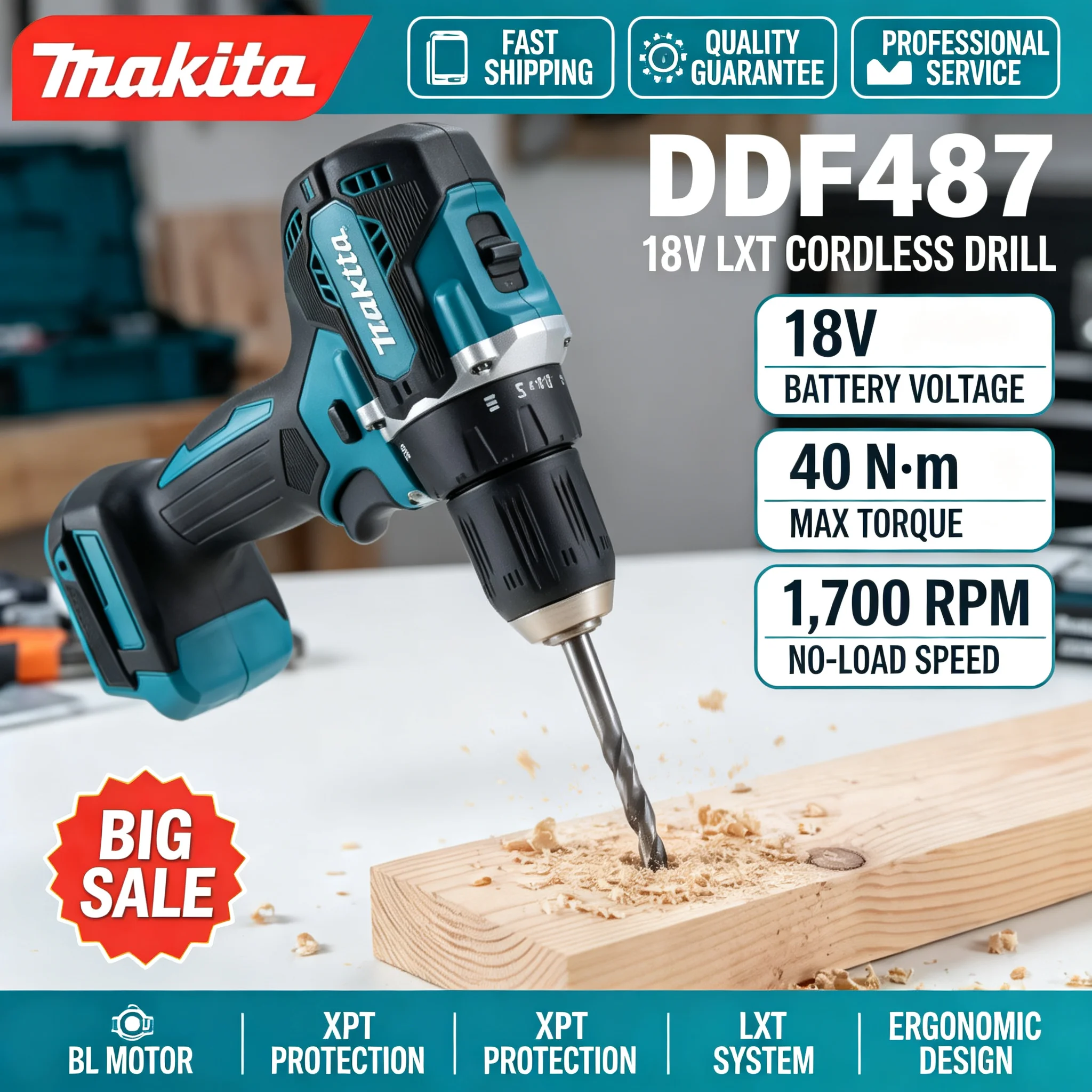 Makita DDF487 18V Cordless Bru - đánh giá và giá Brushless Cordless Electric Drill 18V